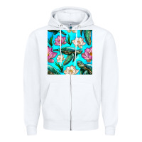 White sea turtle seamless pattern Zipper Hoodie - BundleAndBundleShop