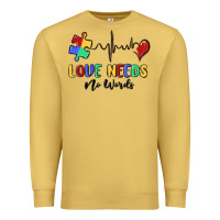 Antique Gold love needs no words Premium Sweatshirt - MaliasSmallBusiness