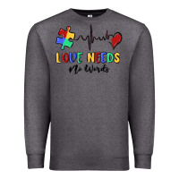 Charcoal Heather love needs no words Premium Sweatshirt - MaliasSmallBusiness