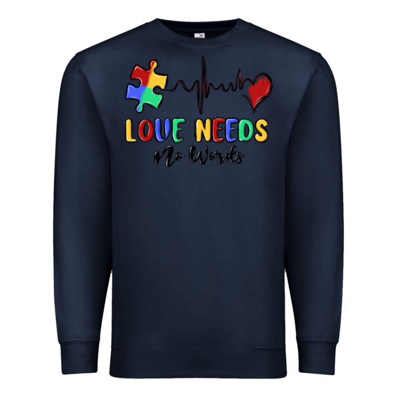 Love Needs No Words Premium Sweatshirt by MaliasSmallBusiness | Teevron