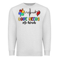 Oatmeal Heather love needs no words Premium Sweatshirt - MaliasSmallBusiness