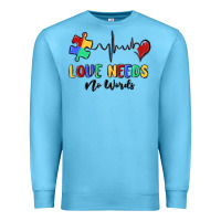 Ocean Blue love needs no words Premium Sweatshirt - MaliasSmallBusiness