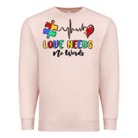 Pale Pink love needs no words Premium Sweatshirt - MaliasSmallBusiness