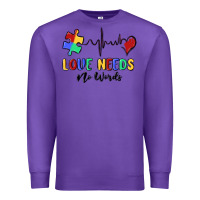 Purple love needs no words Premium Sweatshirt - MaliasSmallBusiness