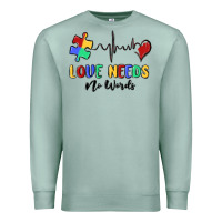 Seafoam love needs no words Premium Sweatshirt - MaliasSmallBusiness