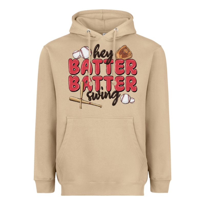 Hey Batter Batter Swing Heavyweight Hoodie by MaliasSmallBusiness | Teevron