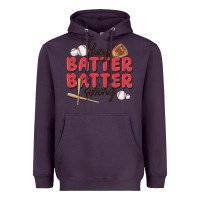 Plum hey batter batter swing Heavyweight Hoodie - MaliasSmallBusiness