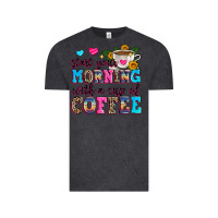 Vintage Black start your morning with a cup of coffee Vintage Tee - Zillion Design Studio