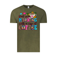Vintage Olive start your morning with a cup of coffee Vintage Tee - Zillion Design Studio