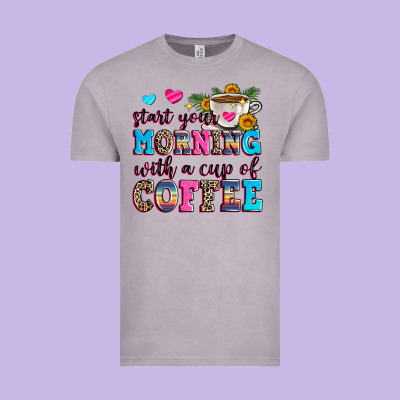 Start Your Morning With A Cup Of Coffee Vintage Tee Designed By Zillion Design Studio