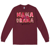 Burgundy mama of drama girl mom Long Sleeve Tee - JahusDesignShop
