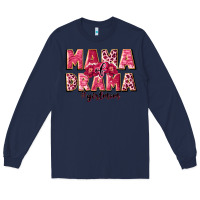Navy mama of drama girl mom Long Sleeve Tee - JahusDesignShop