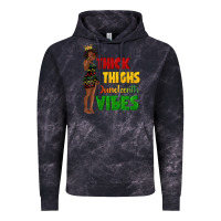 Cloud Black thick thighs juneteenth vibes with afro black woma Vintage Hoodie - texasbilliewilder