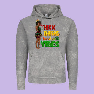 Vintage Hoodie thick thighs juneteenth vibes with afro black woma