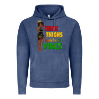 Vintage Denim thick thighs juneteenth vibes with afro black woma Vintage Hoodie - texasbilliewilder