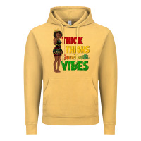 Vintage Mustard thick thighs juneteenth vibes with afro black woma Vintage Hoodie - texasbilliewilder