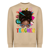 Mushroom teacher afro messy bun Heavyweight Sweatshirt - texasbilliewilder