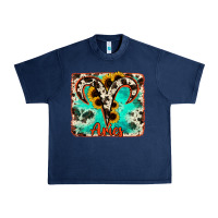 Navy aries turquoise cowhide Urban Heavy Tee - RanaPortraitStore