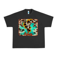 Pigment Black aries turquoise cowhide Urban Heavy Tee - RanaPortraitStore