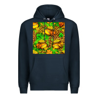 Navy St. Patrick's pot of gold seamless pattern Premium Hoodie - BundleAndBundleShop