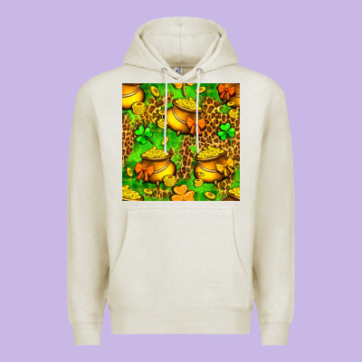 St. Patrick's Pot Of Gold Seamless Pattern Premium Hoodie Designed By Bundleandbundleshop