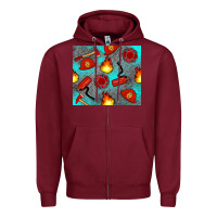 Burgundy firefighter equipment Zipper Hoodie - Artiststas