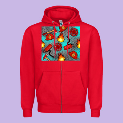 Firefighter Equipment Zipper Hoodie Designed By Artiststas