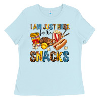 Baby Blue i am just here for the snacks Ladies Tee - AdoDesignShop