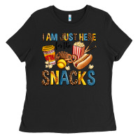 Black i am just here for the snacks Ladies Tee - AdoDesignShop