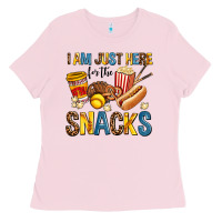 Bubblegum Pink i am just here for the snacks Ladies Tee - AdoDesignShop