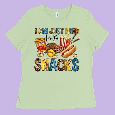 I Am Just Here For The Snacks Ladies Tee Designed By Adodesignshop