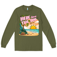 Army Green here comes the sun Long Sleeve Tee - JahusDesignShop