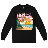 Black here comes the sun Long Sleeve Tee - JahusDesignShop