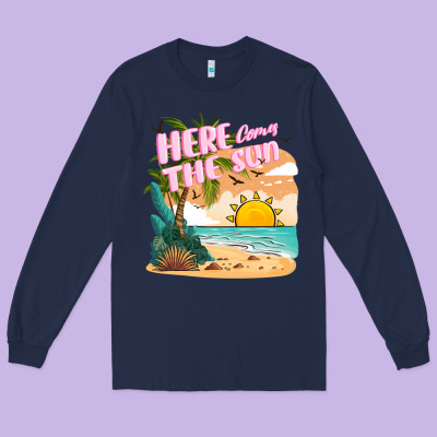 Here Comes The Sun Long Sleeve Tee Designed By Jahusdesignshop