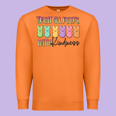 Treat All Peeps With Kindness Premium Sweatshirt Designed By Maliassmallbusiness