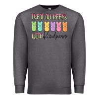 Charcoal Heather treat all peeps with kindness Premium Sweatshirt - MaliasSmallBusiness