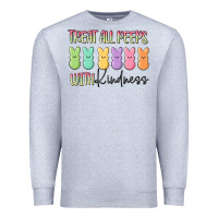 Heather Grey treat all peeps with kindness Premium Sweatshirt - MaliasSmallBusiness