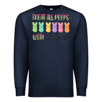 Navy treat all peeps with kindness Premium Sweatshirt - MaliasSmallBusiness