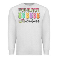 Oatmeal Heather treat all peeps with kindness Premium Sweatshirt - MaliasSmallBusiness