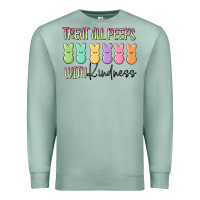 Seafoam treat all peeps with kindness Premium Sweatshirt - MaliasSmallBusiness