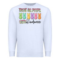 White treat all peeps with kindness Premium Sweatshirt - MaliasSmallBusiness