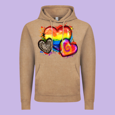 Pride Hearts Vintage Hoodie Designed By Zillion Design Studio