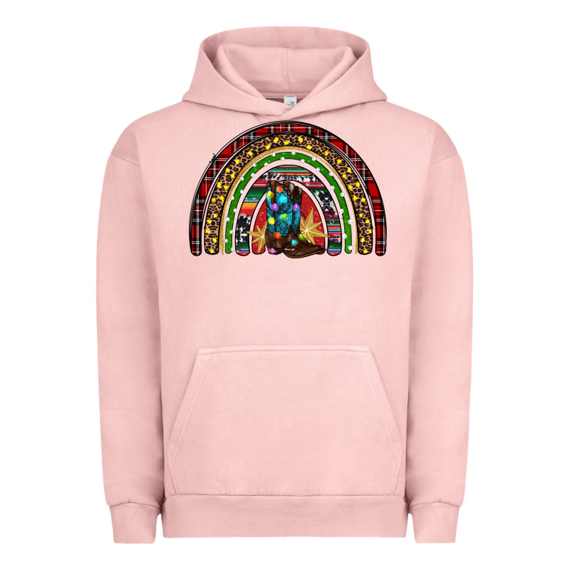 Christmas Cowboy Boots Rainbow Urban Hoodie by RanaPortraitStore | Teevron