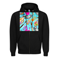 Black find art class seamless pattern Zipper Hoodie - BundleAndBundleShop