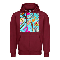 Burgundy find art class seamless pattern Zipper Hoodie - BundleAndBundleShop