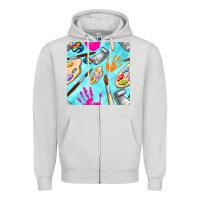 Dove Grey find art class seamless pattern Zipper Hoodie - BundleAndBundleShop