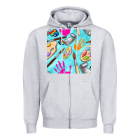 Heather Grey find art class seamless pattern Zipper Hoodie - BundleAndBundleShop