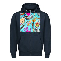 Navy find art class seamless pattern Zipper Hoodie - BundleAndBundleShop