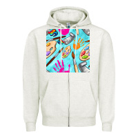 Oatmeal Heather find art class seamless pattern Zipper Hoodie - BundleAndBundleShop