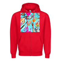 Red find art class seamless pattern Zipper Hoodie - BundleAndBundleShop
